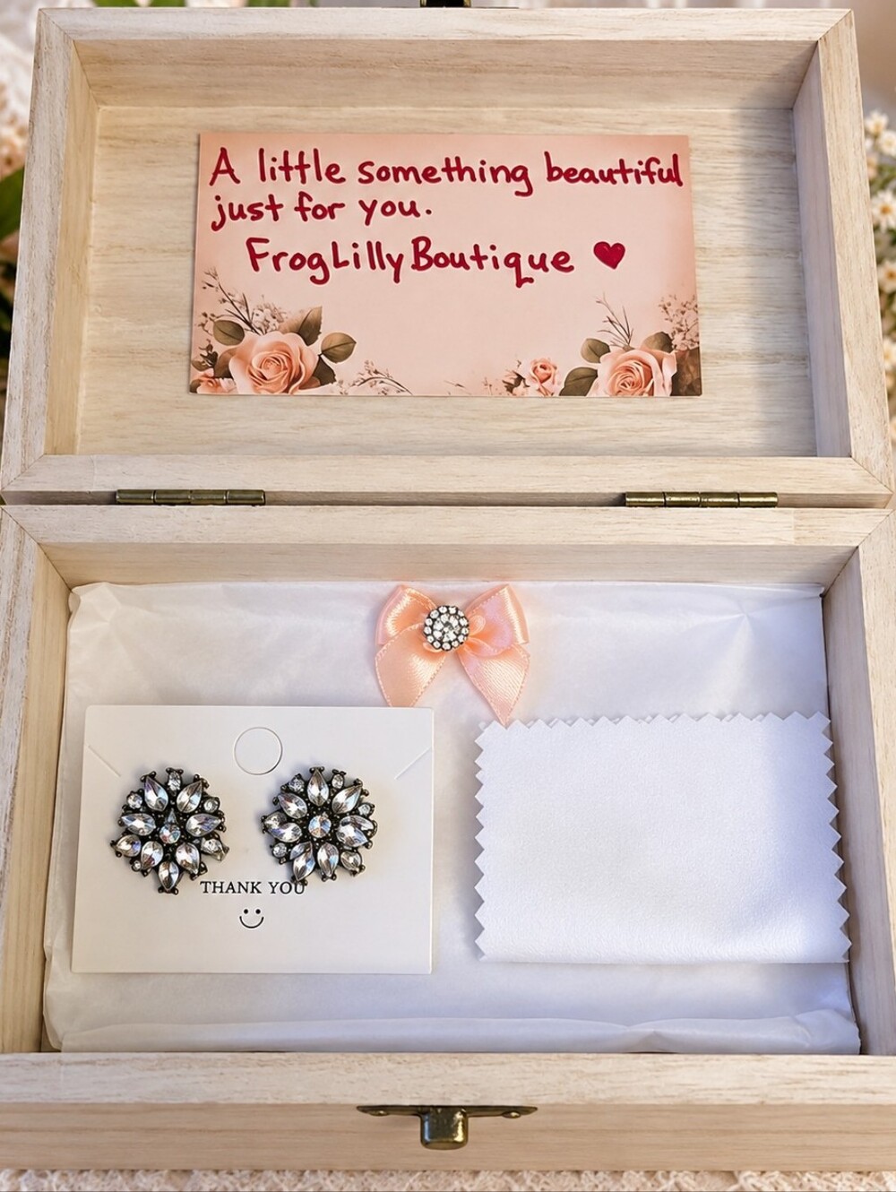 BaubleBar Crystal Statement Earrings Rose Keepsake Gift Set